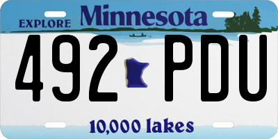 MN license plate 492PDU