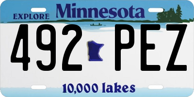 MN license plate 492PEZ