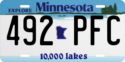 MN license plate 492PFC