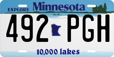 MN license plate 492PGH