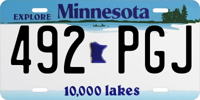 MN license plate 492PGJ