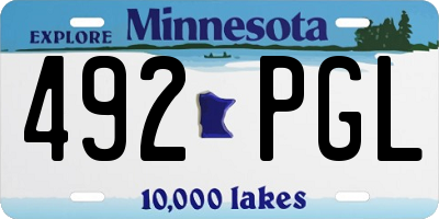 MN license plate 492PGL