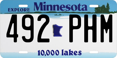 MN license plate 492PHM