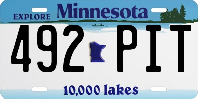 MN license plate 492PIT