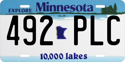 MN license plate 492PLC