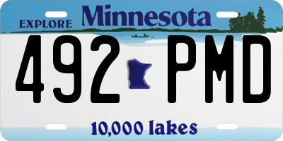 MN license plate 492PMD