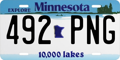 MN license plate 492PNG