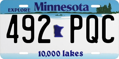 MN license plate 492PQC
