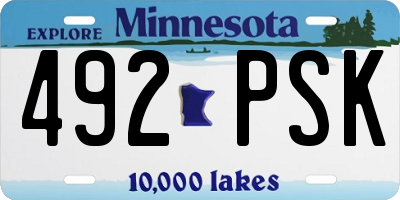 MN license plate 492PSK