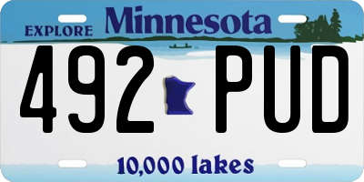 MN license plate 492PUD