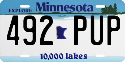 MN license plate 492PUP