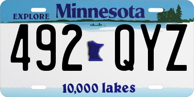 MN license plate 492QYZ