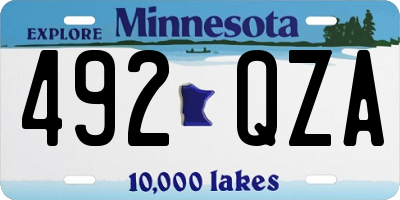 MN license plate 492QZA