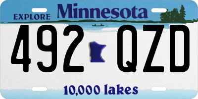 MN license plate 492QZD