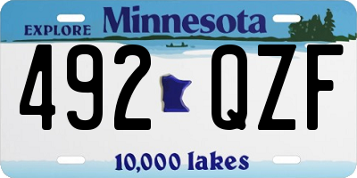 MN license plate 492QZF