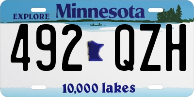 MN license plate 492QZH
