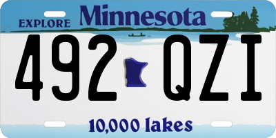 MN license plate 492QZI