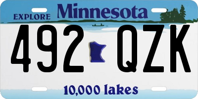 MN license plate 492QZK
