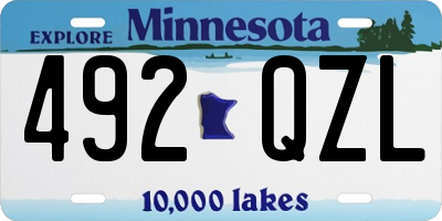 MN license plate 492QZL
