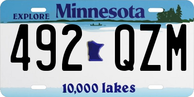 MN license plate 492QZM