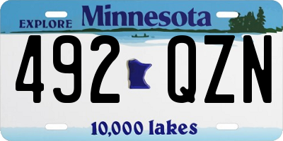 MN license plate 492QZN