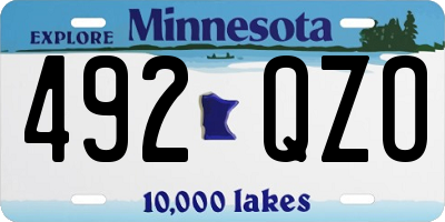 MN license plate 492QZO