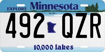MN license plate 492QZR