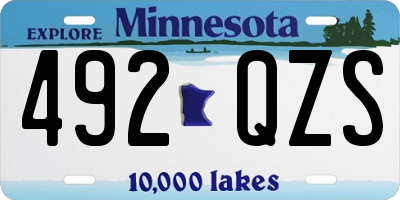 MN license plate 492QZS
