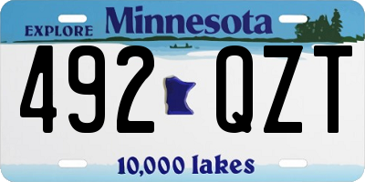 MN license plate 492QZT