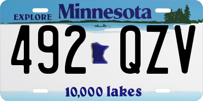 MN license plate 492QZV