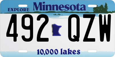 MN license plate 492QZW