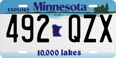 MN license plate 492QZX
