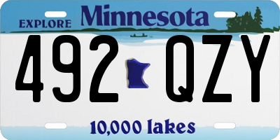 MN license plate 492QZY