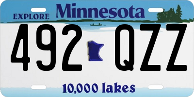 MN license plate 492QZZ