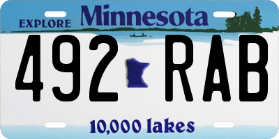 MN license plate 492RAB