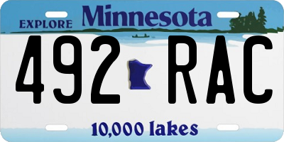 MN license plate 492RAC