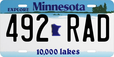 MN license plate 492RAD