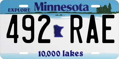 MN license plate 492RAE