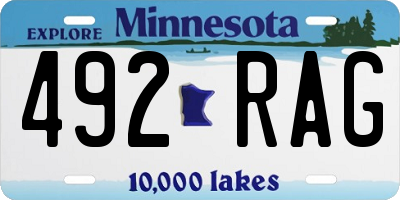 MN license plate 492RAG