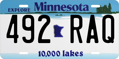 MN license plate 492RAQ