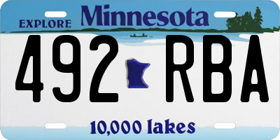 MN license plate 492RBA