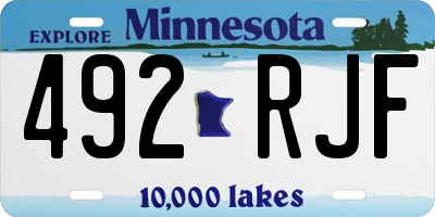 MN license plate 492RJF