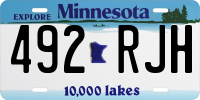 MN license plate 492RJH