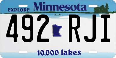MN license plate 492RJI