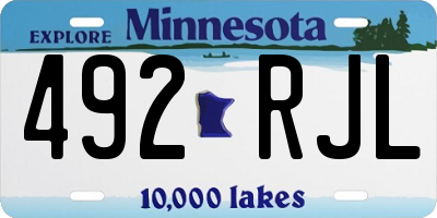 MN license plate 492RJL