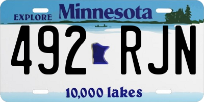 MN license plate 492RJN