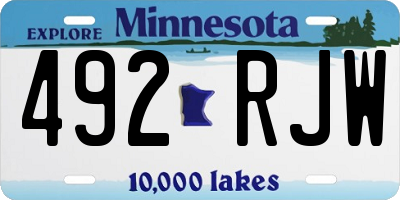 MN license plate 492RJW