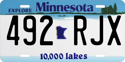 MN license plate 492RJX