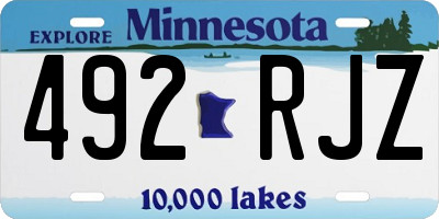 MN license plate 492RJZ