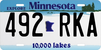 MN license plate 492RKA